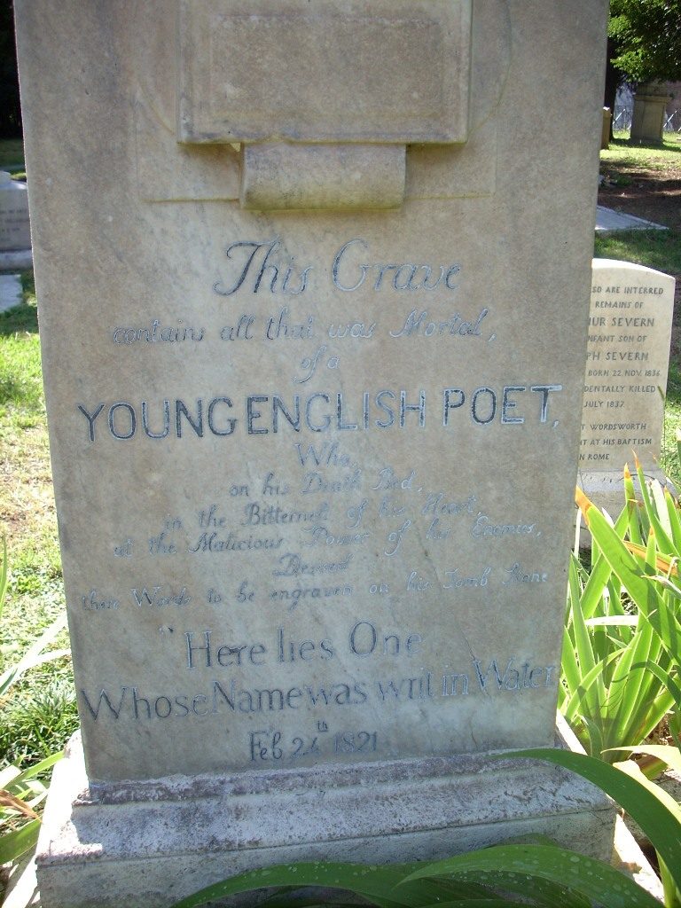 John Keats tomb, Protestant Cemetery, Rome - 07.JPG